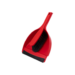 HB 330 X 203MM DUSTPAN WITH SOFT BANISTER BRUSH - RED
