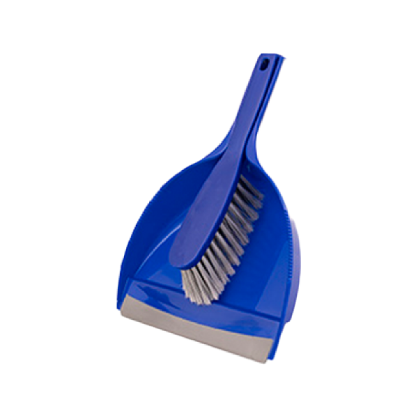 HB 330 X 203MM DUSTPAN WITH SOFT BANISTER BRUSH - BLUE