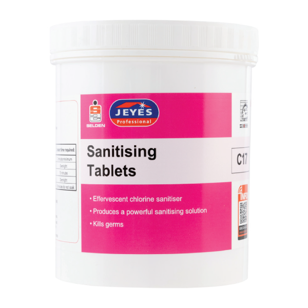 Jeyes Chlorine Sanitising Tablets 3.25g Tub 180
