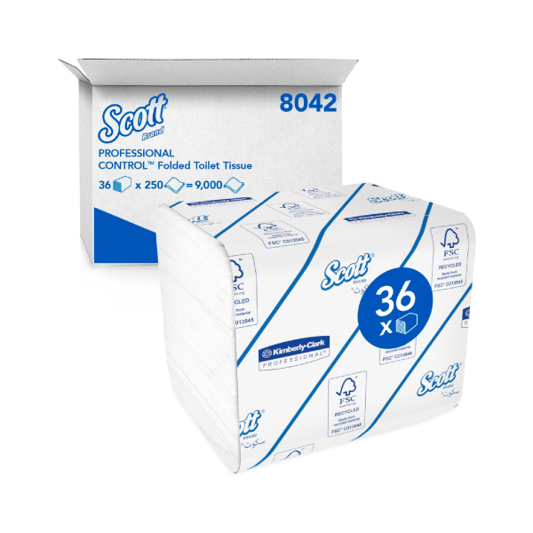 Scott Control 8042 2 Ply Bulk Toilet Tissue 36x250