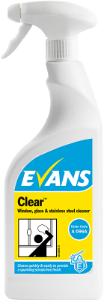 6x750ml Evans Clear - Window, Glass & Stainless Steel Spray