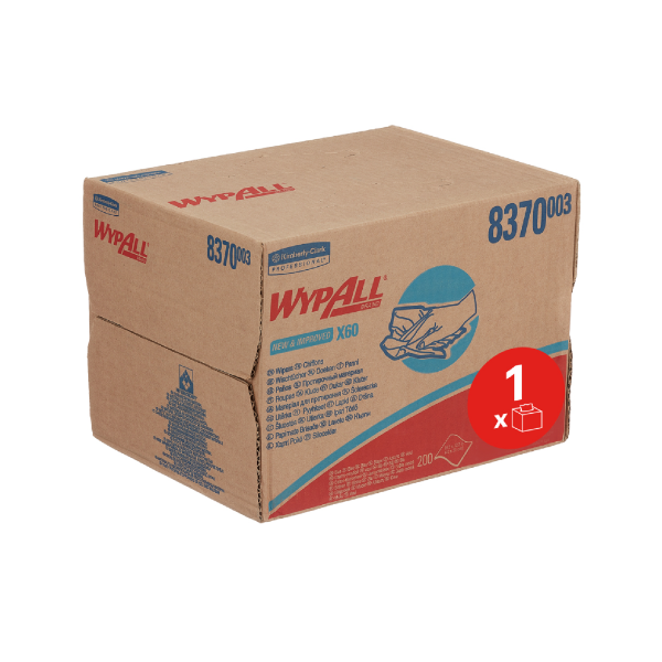 WypAll X60 White Brag Box 200 Wipes