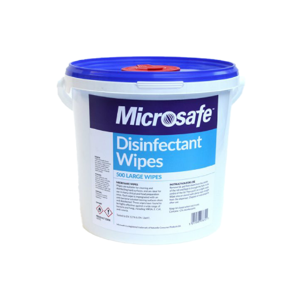 Microsafe Disinfectant Wipes Tub 500 Sheets