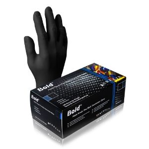 Bold Medium Black P/Free Nitrile Gloves 100Pk