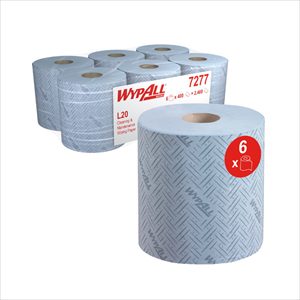 WypAll 7277 L20 2 Ply Blue Centrefeed Rolls 6x152m
