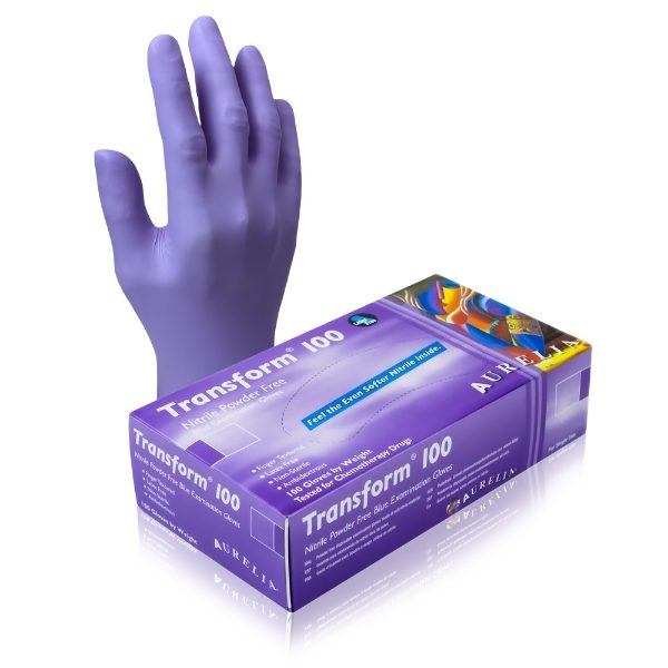 Transform 100 Blue Powder Free Nitrile Glove Large 100Pk