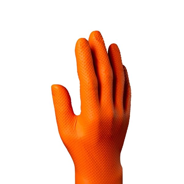 Ignite Orange Powder Free Nitrile Gloves Medium 100Pk